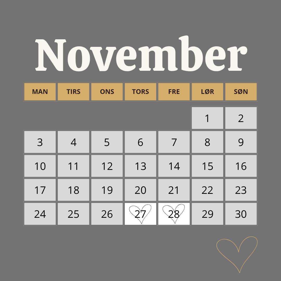 Et par enkelte tider slut november 🖤