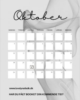 Der er ikke meget ledigt tilbage i oktober måned, en enkelt tid og 2 små huller 🖤 Det er muligt at booke tider året ud 🖤